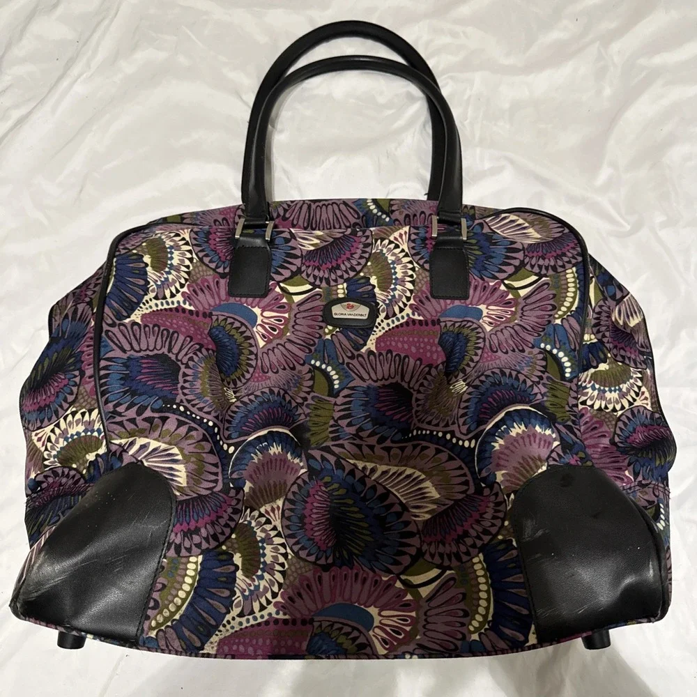 Gloria Vanderbilt Pattern Blue Purple Purse Tote Bag 17